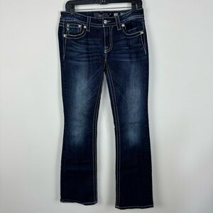 Miss Me Boot Dark Wash Denim Jewel Western Jeans Rodeo